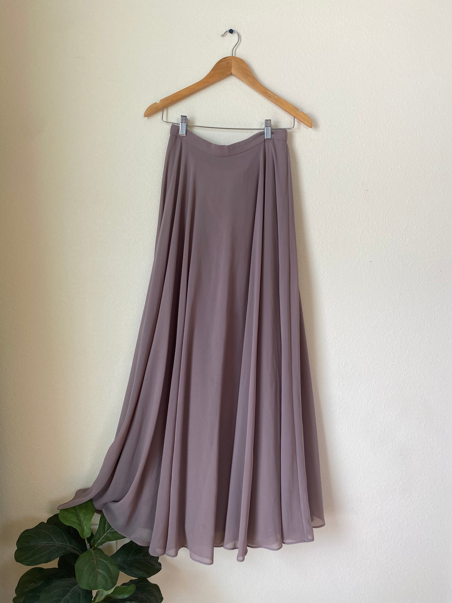 Jenny Yoo Taupe Silk Skirt