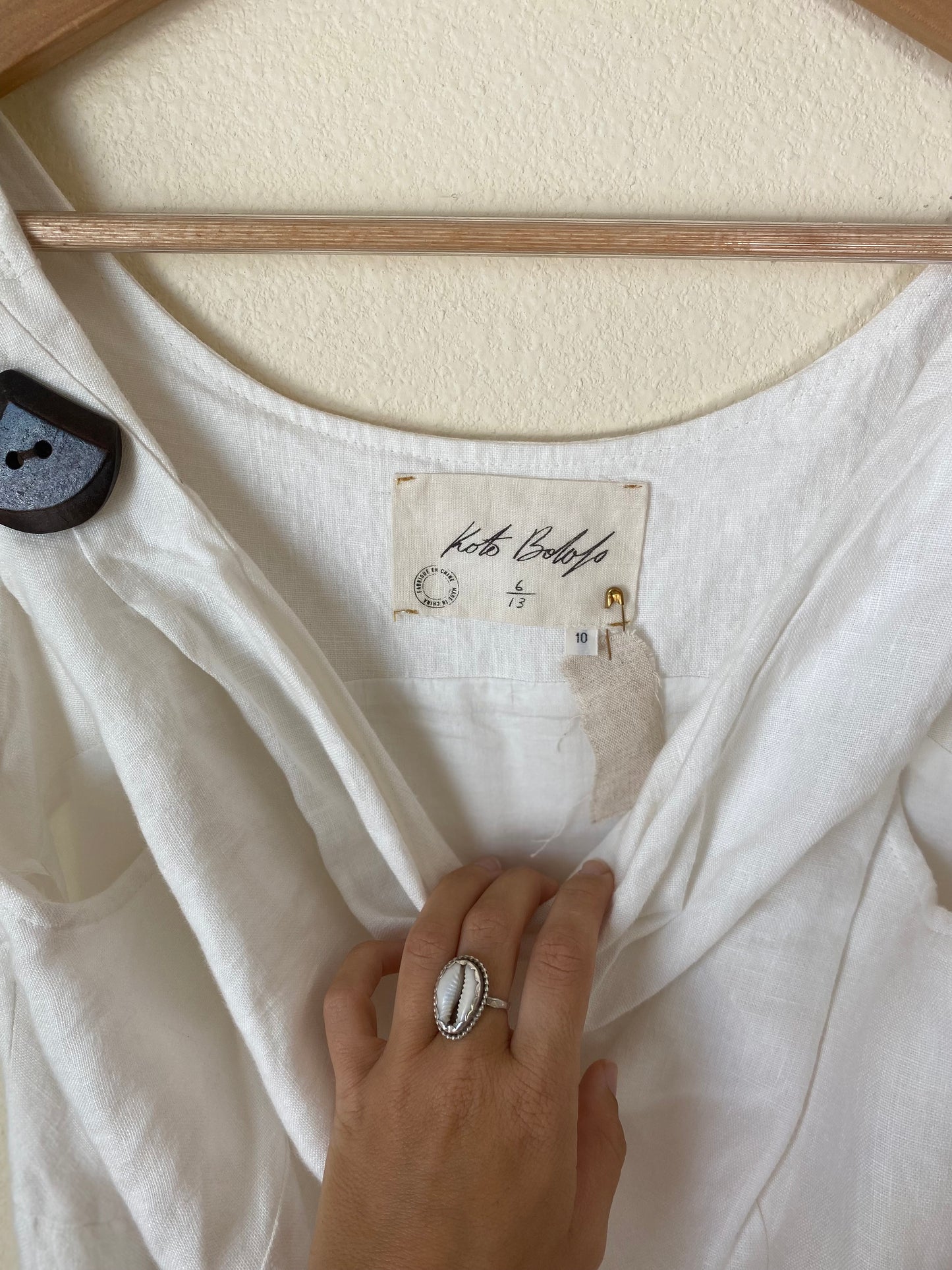 White Linen Cowl Neck Dress