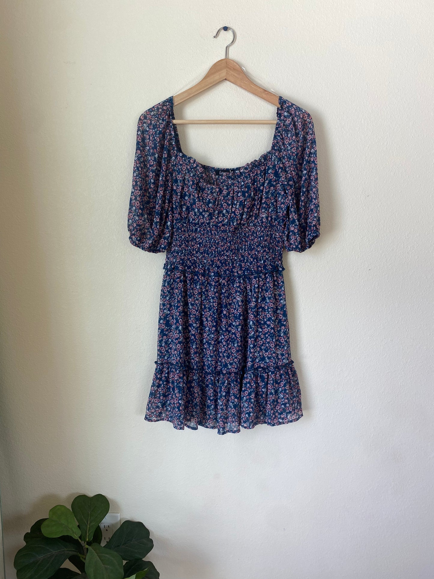 Short Sleeve Blue Dress