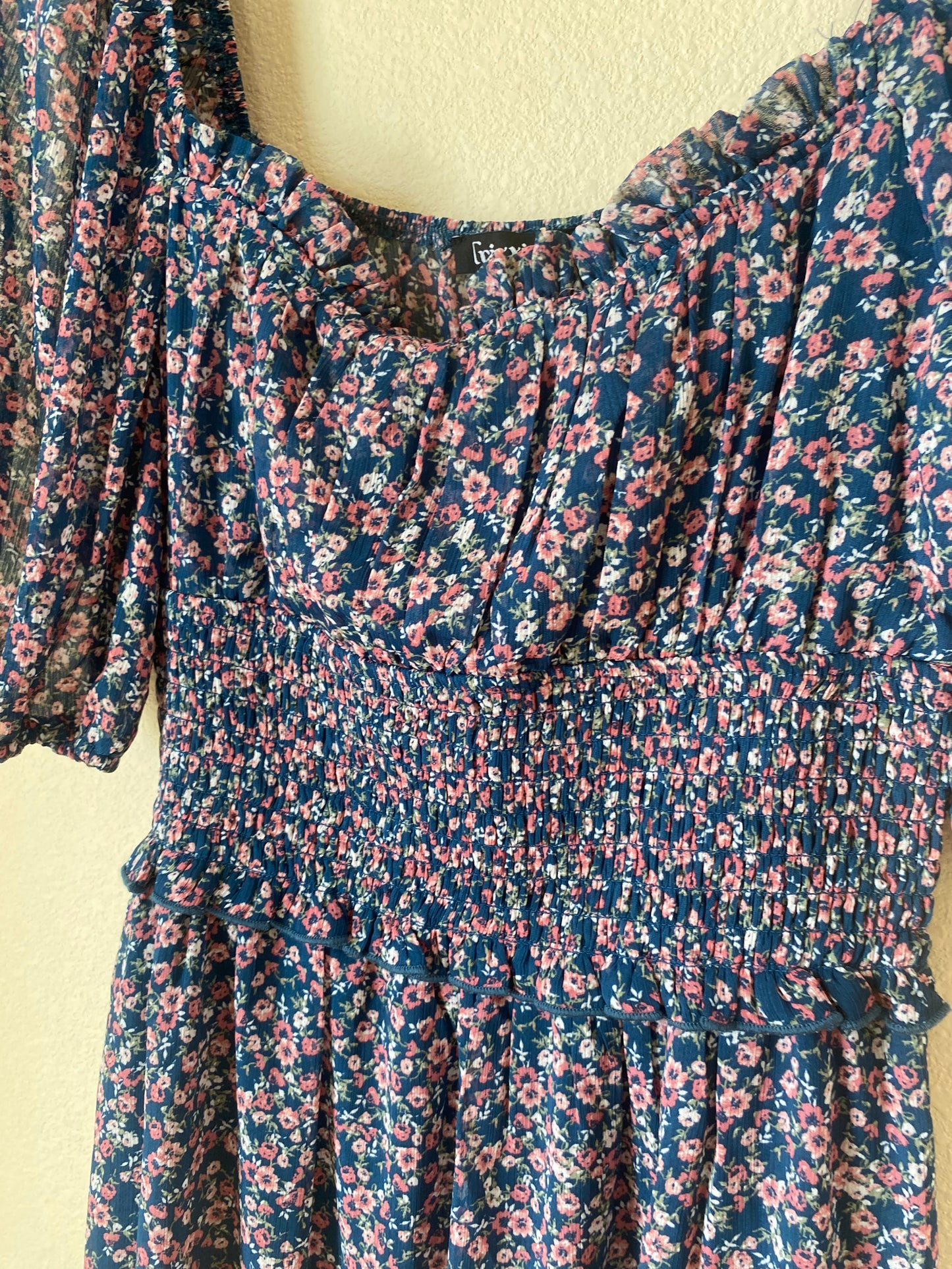 Short Sleeve Blue Dress