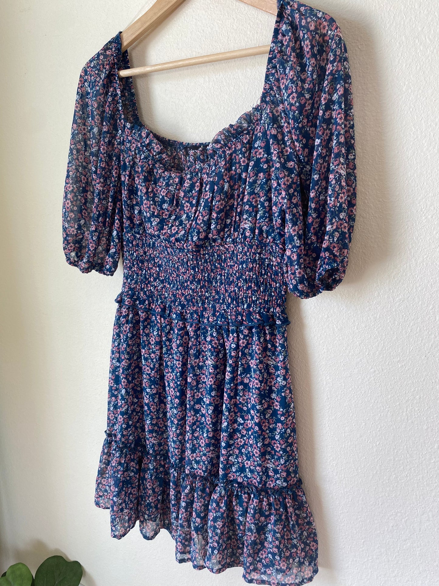 Short Sleeve Blue Dress