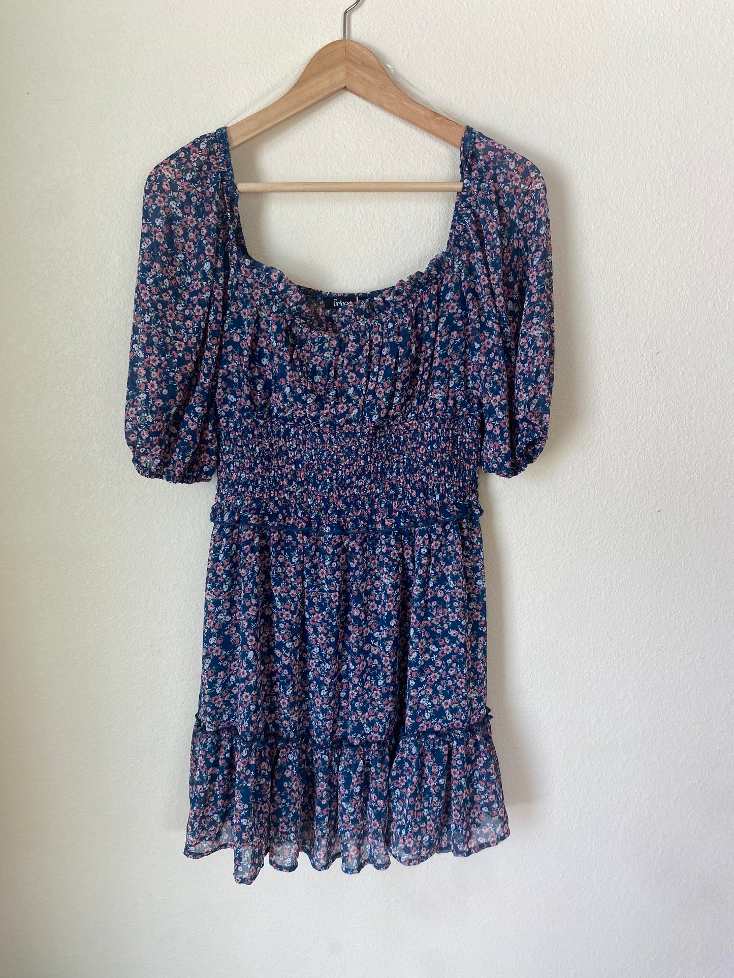 Short Sleeve Blue Dress
