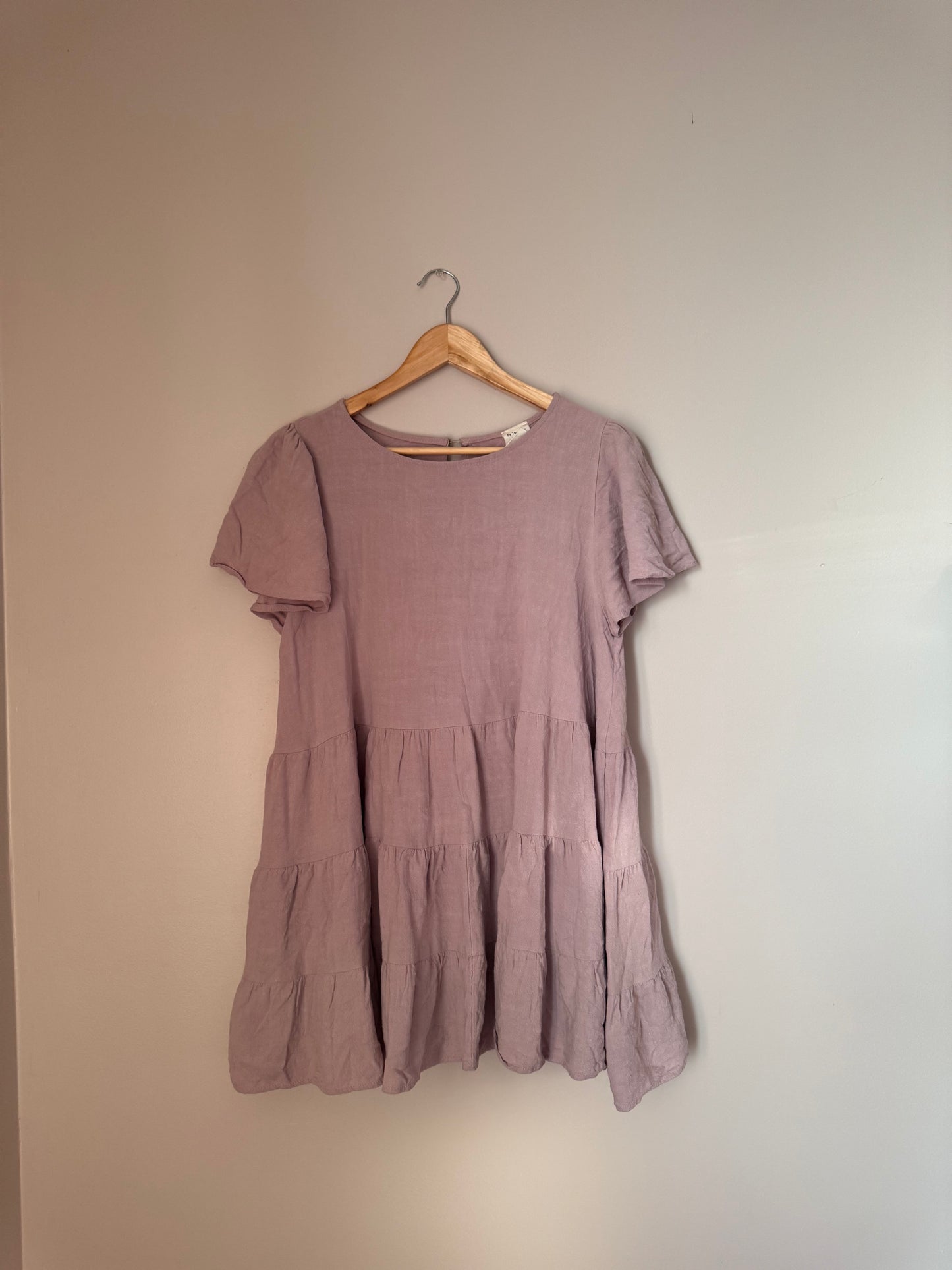 Oatmeal Tiered Linen Dress SMALL/MEDIUM