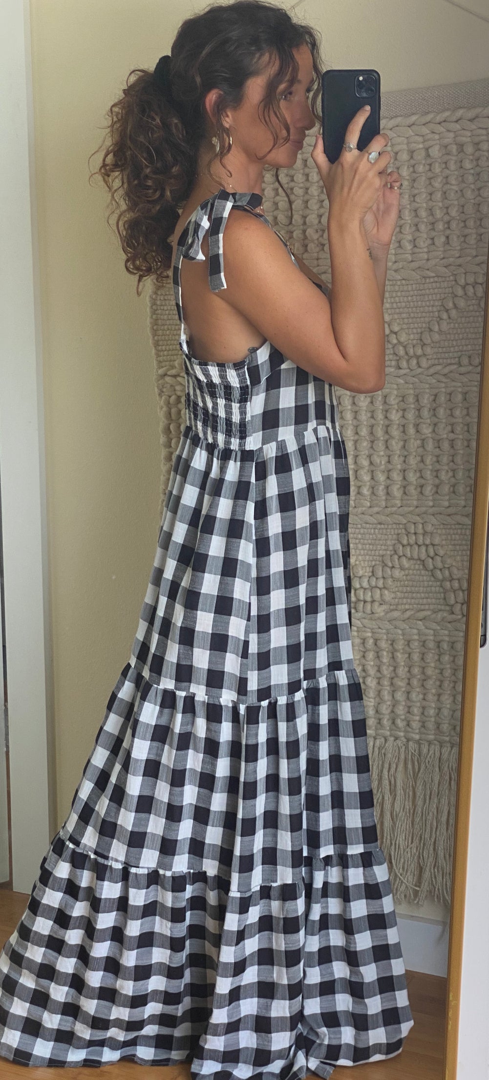 Gingham Oversized Tie Dress