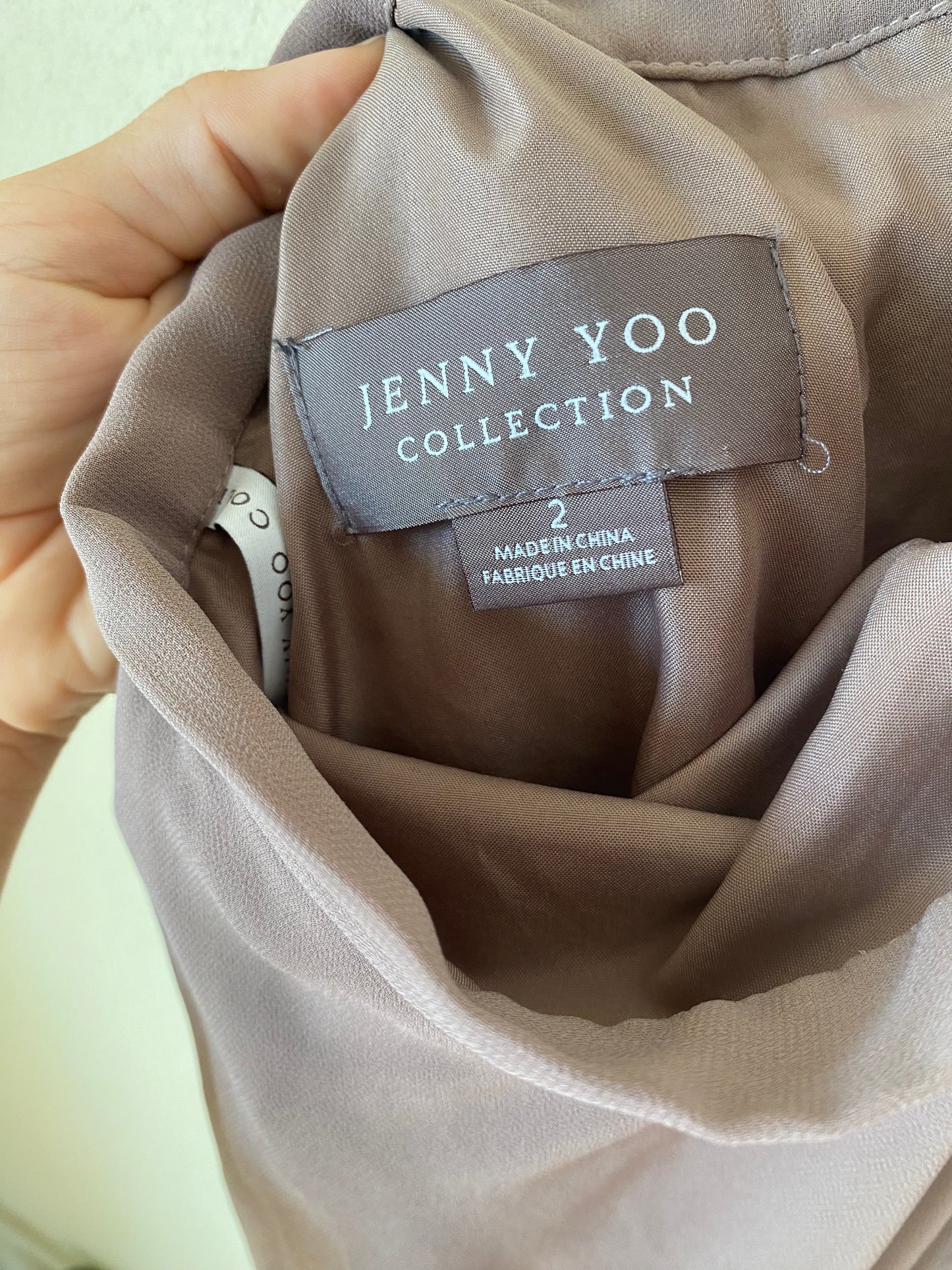 Jenny Yoo Taupe Silk Skirt