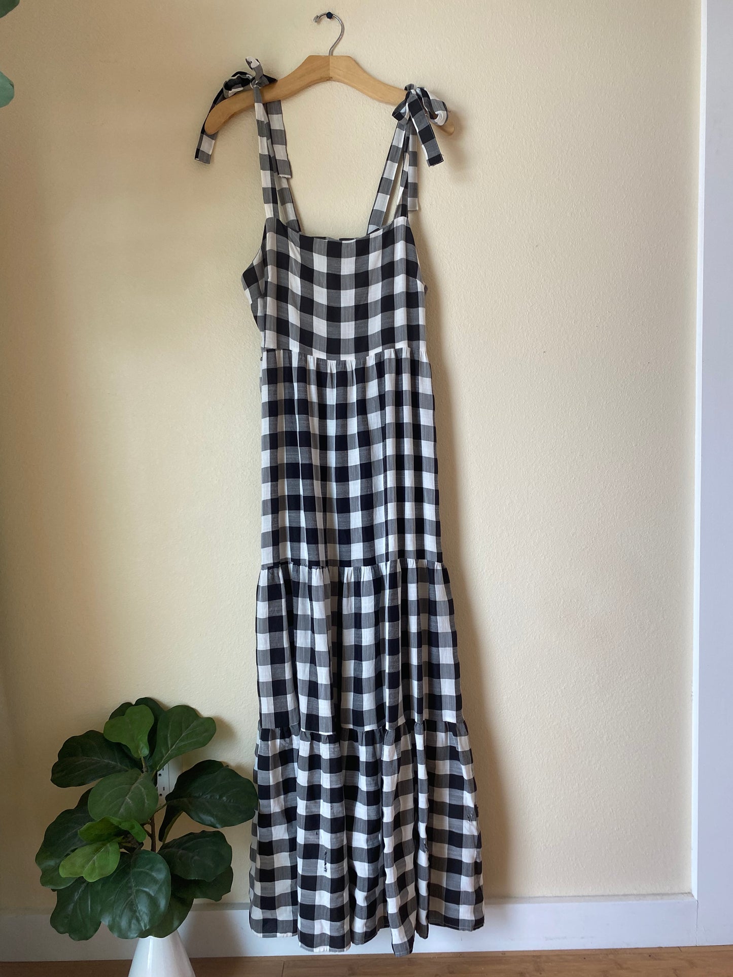 Gingham Oversized Tie Dress