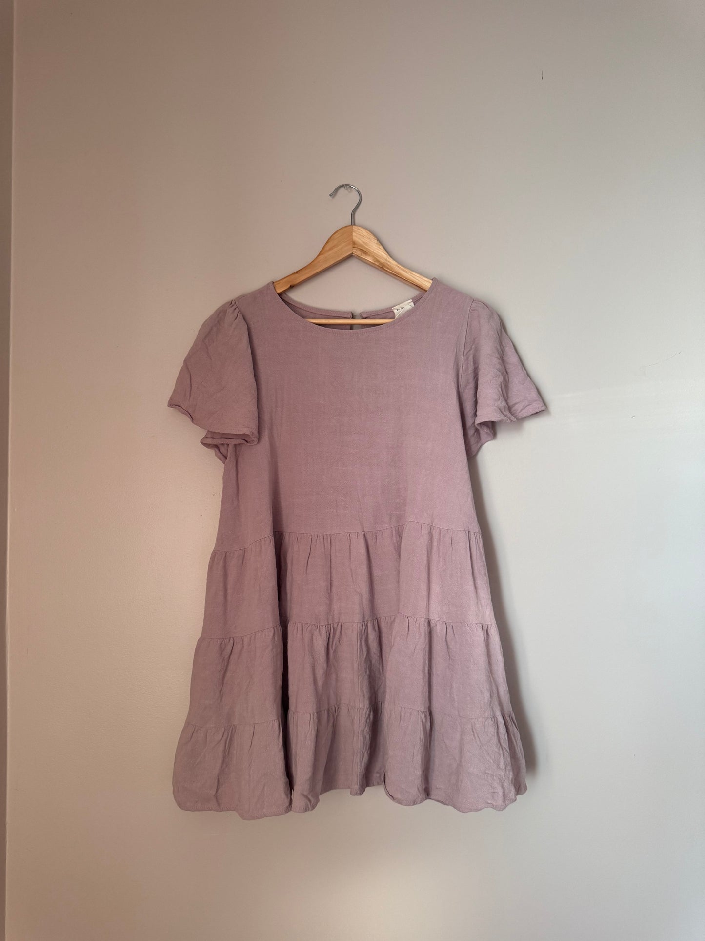 Oatmeal Tiered Linen Dress SMALL/MEDIUM