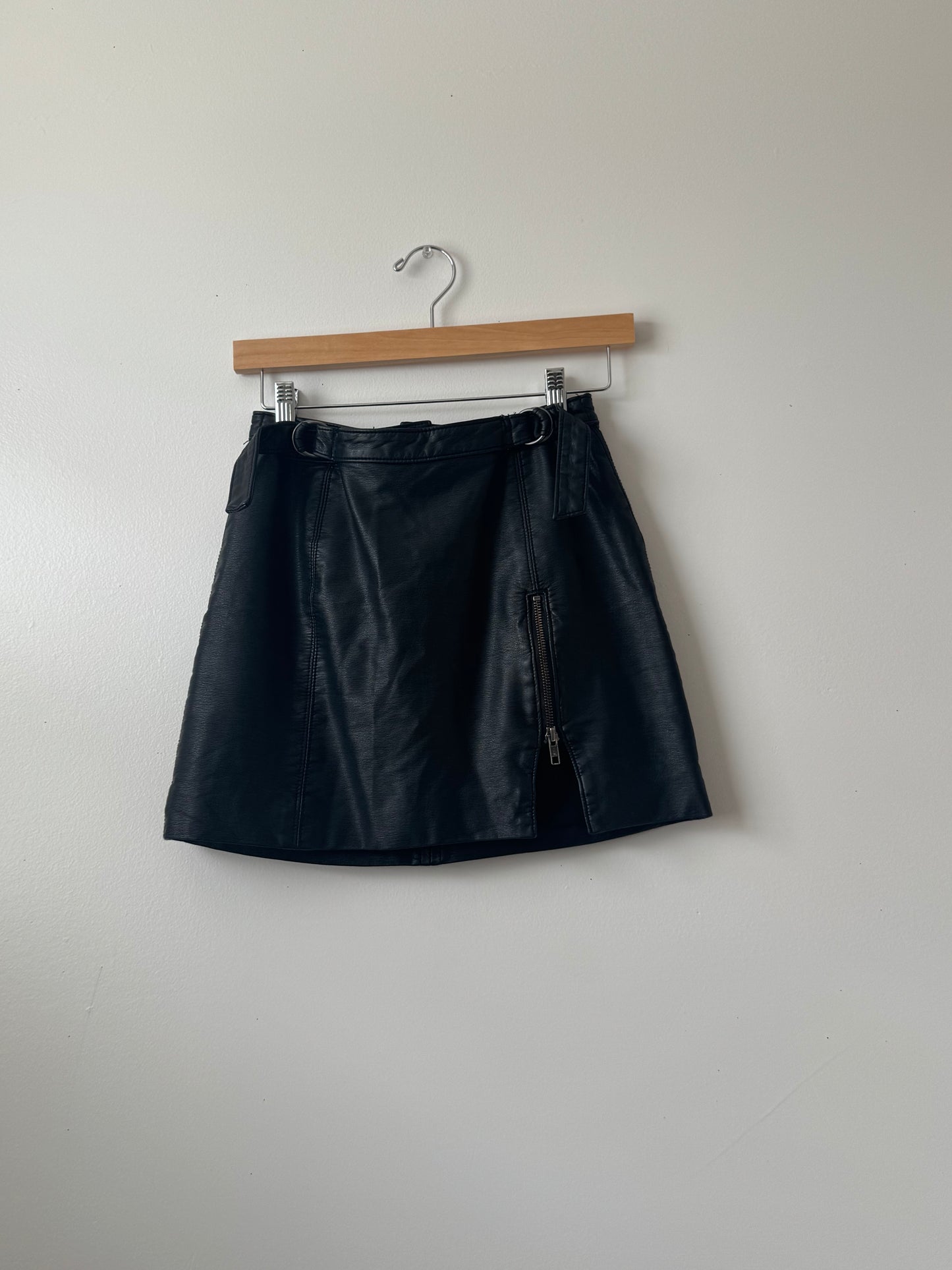 Free People Faux Leather Mini Skirt SIZE SMALL