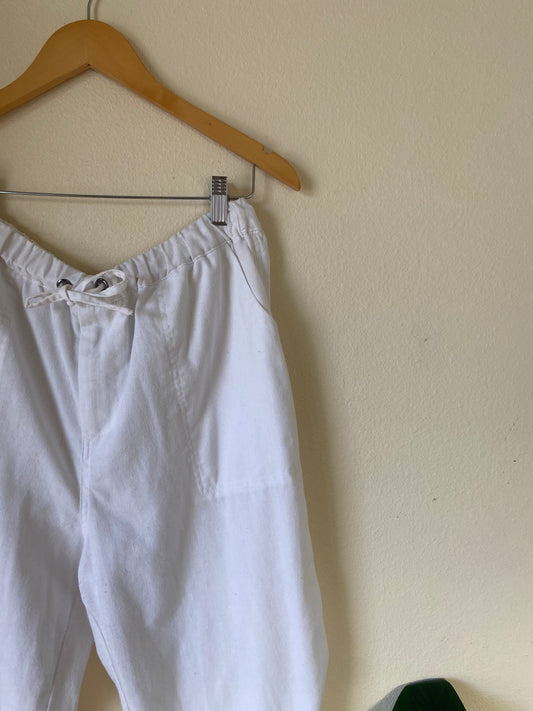 White Linen Pants LARGE