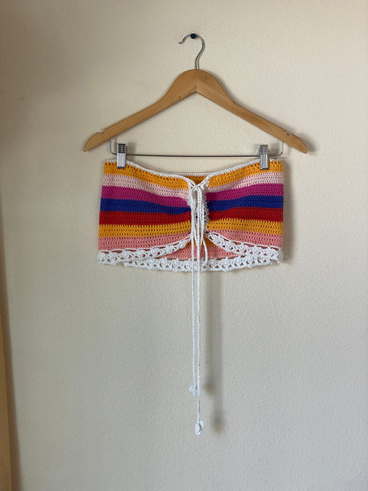 Colorful Crochet Striped Top MEDIUM