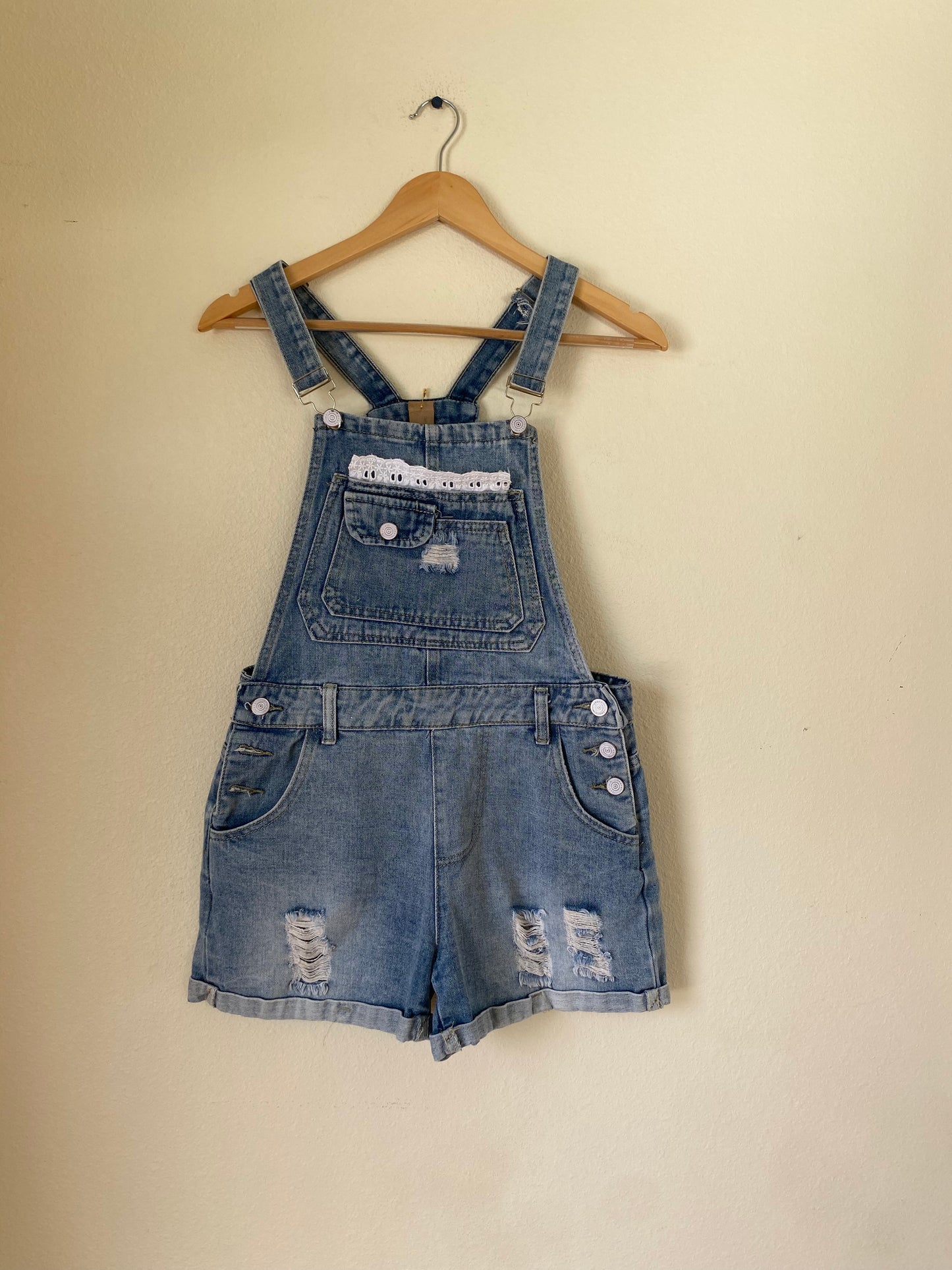 Lace Floral Overalls SMALL