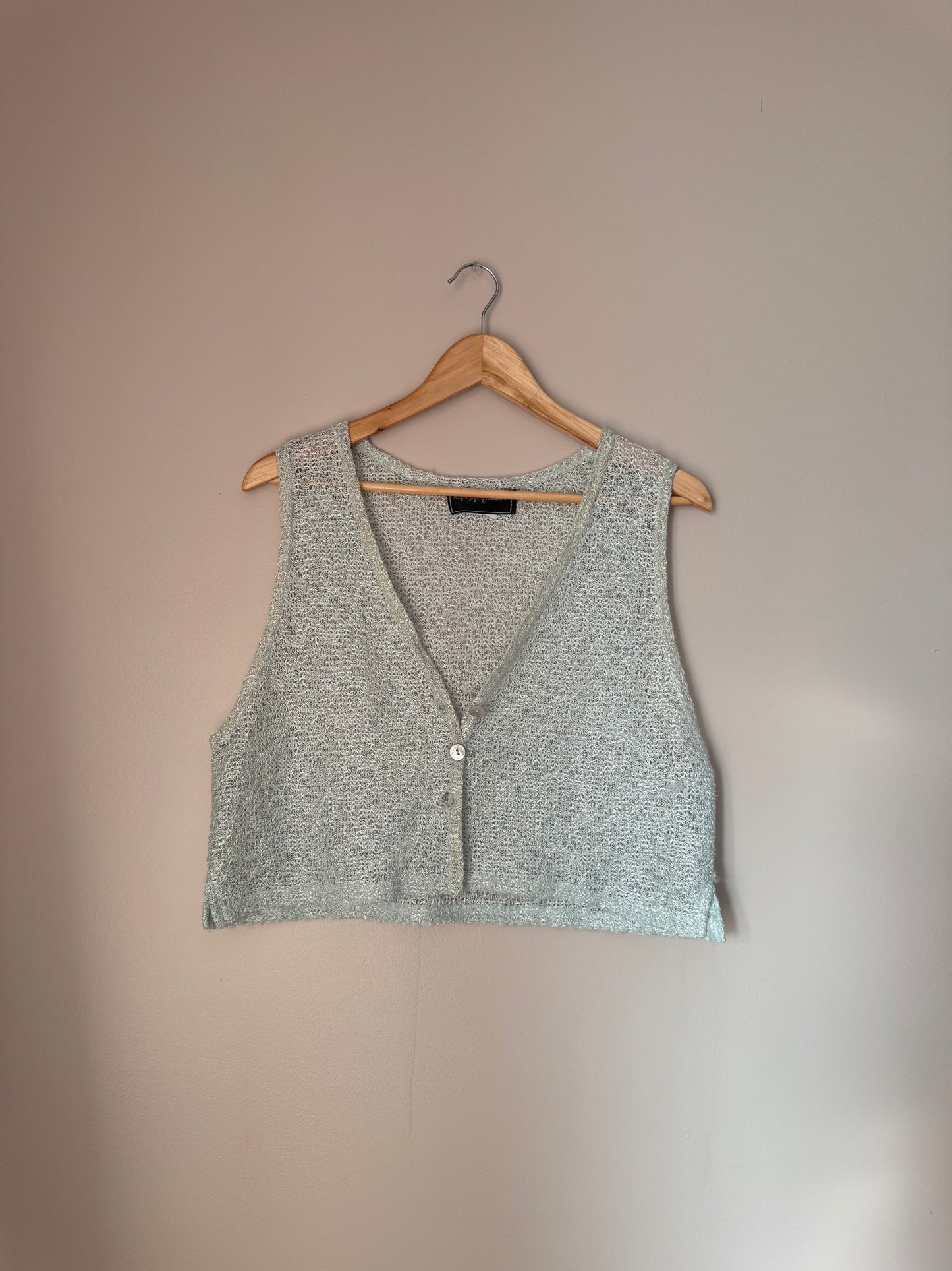 Vintage Textured Button Up Vest MEDIUM