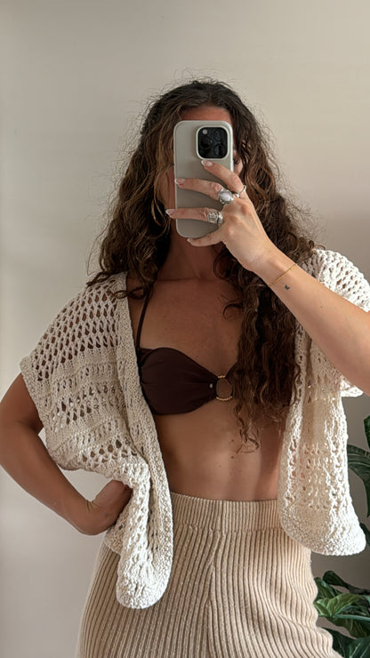 Crochet Cream Cover Up SMALL/MEDIUM