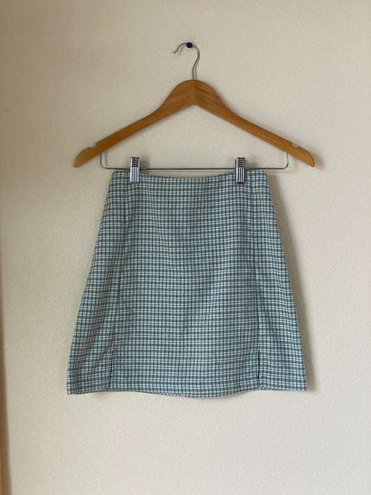 Brandy Melville Green Plaid Skirt SMALL