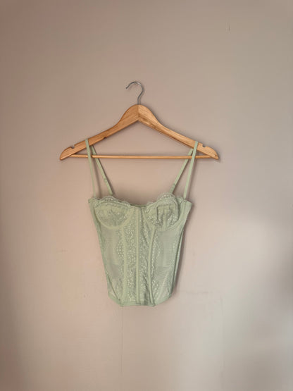 Green Lingerie Corset Top XSMALL