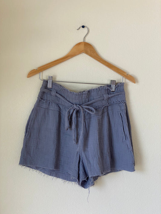 Rustic Gauze Blue Adjustable Shorts SMALL/MEDIUM
