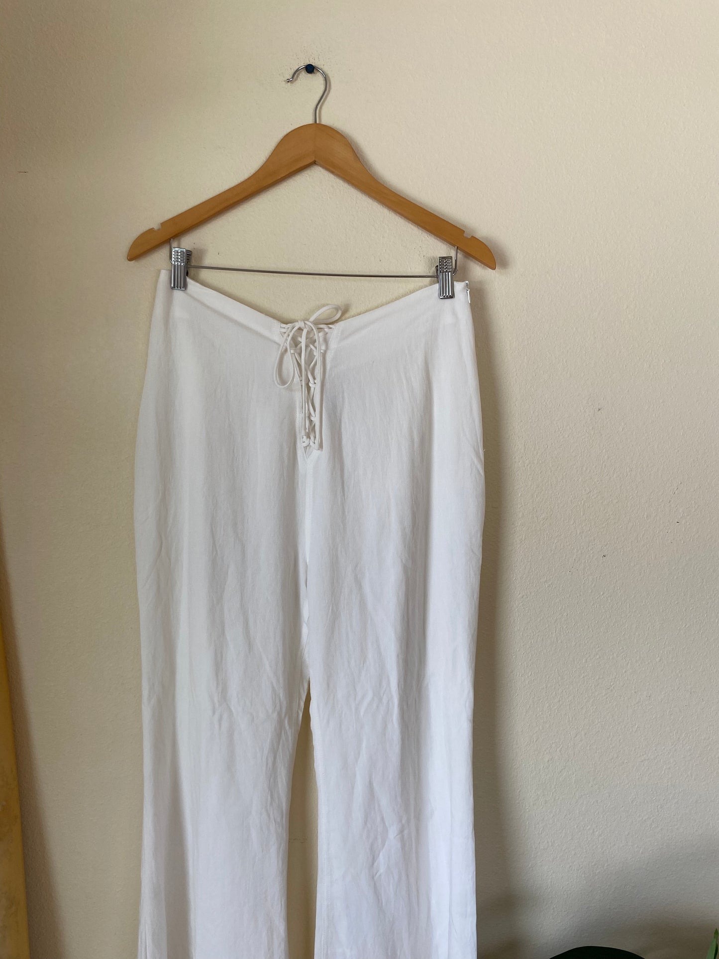 Princess Polly White Laced Up Pants SIZE 10