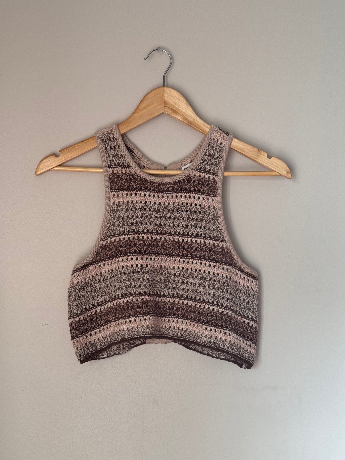 Knit Halter Cropped Tank Top XSMALL