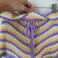 Purple and Yellow Crochet Adjustable Shorts SMALL