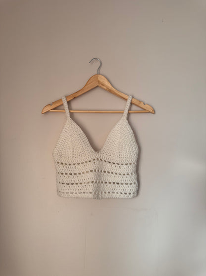 Handmade White Knit Top SMALL