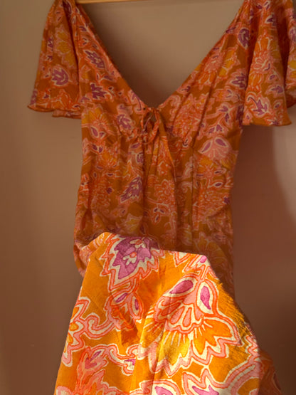 Brand New Mahina Orange Floral Dress SMALL