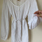 White Linen Button Up Top LARGE